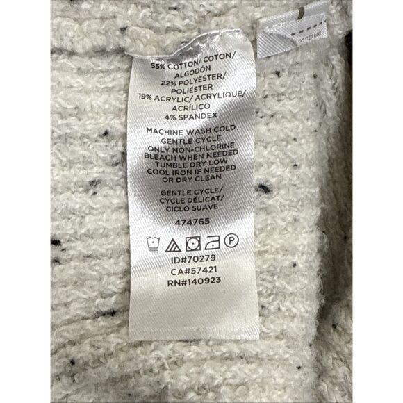 LOFT Size XL Sweater Oversized White Gray Pullover Soft Cotton Blend Long Sleeve - Picture 11 of 11